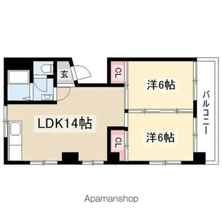 カモットイーズ【201号室】の間取り