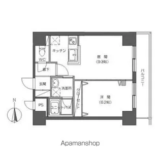 レジディア札幌駅ノース【6階】の間取り