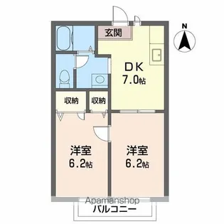 セフィラ北斉院 B棟【2階】の間取り