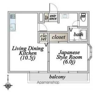サンピュアーB棟【2階】の間取り