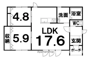 北海道帯広市西十六条南4丁目【テラスハウス】の間取り