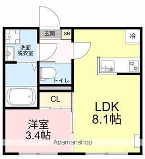 アプリーレ北仙台【1階】の間取り