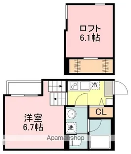 WOOD HOUSE 穀町【2階】の間取り