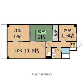 スカイハイツ(下柚木)【401号室】の間取り