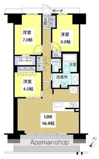 ブライトタウン天竜川駅前フレシア【11階】の間取り