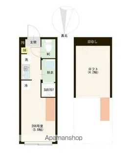 ハーモニーテラス富士見台Ⅳ【2階】の間取り