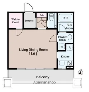 EPONOQU市ヶ谷(エポノーク市ヶ谷)【8階】の間取り