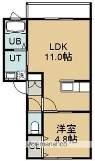 ラピスコート港【2階】の間取り