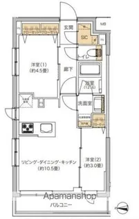 リビオメゾン湯島【4階】の間取り