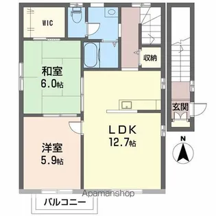 グランコート久万ノ台 O棟【2階】の間取り