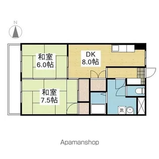 聖和ハイツ 西棟【503.号室】の間取り