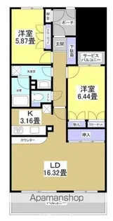 ブライティ広沢【1階】の間取り