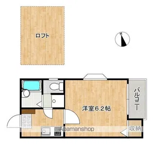 ピュア姪浜六番館【102号室】の間取り