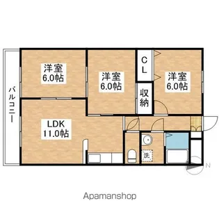 クレスト21 N棟【3階】の間取り