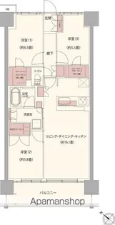 クレストフォルム柏サウスウィング【7階】の間取り
