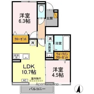 グランシャリオD【1階】の間取り