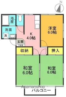 コーポ馬場西 C棟【202号室】の間取り