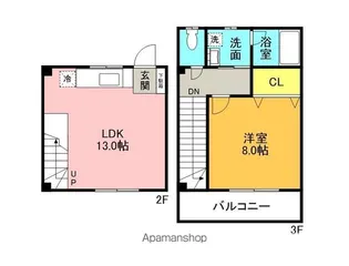 CREST新浜【C-2号室】の間取り