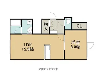 ロイヤルハイム東開【102号室】の間取り