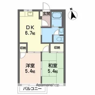 メゾンフォンテーヌ【1階】の間取り