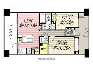 ライオンズマンションセントワーフ横濱【7階】の間取り