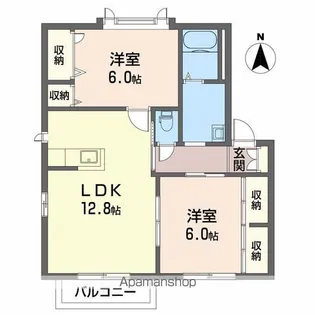 ウエストフィールド E棟【2階】の間取り