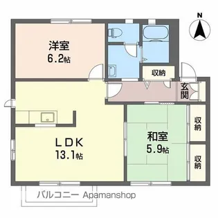 ウエストフィールド B棟【2階】の間取り