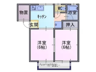 サン・フラワーひまわり諏訪アパート【103号室】の間取り