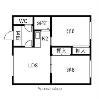 第六白南荘【7号室】の間取り