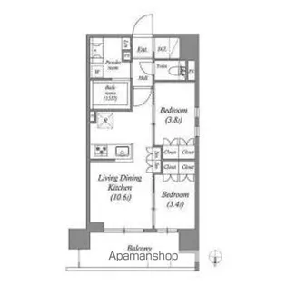 ACP RESIDENCE三ノ輪【14階】の間取り