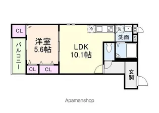 リアン富木【1階】の間取り