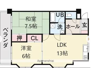 第7ゴトービル【3階】の間取り