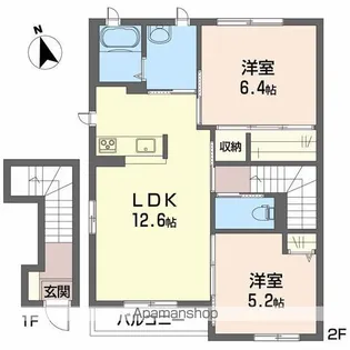 プレミオ松前 A棟【2階】の間取り