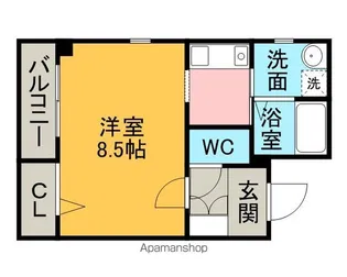 HILLSIDE山の神【201号室】の間取り