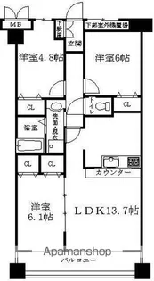 サンシャイン柏の葉【9階】の間取り