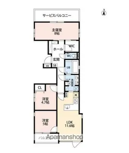 URNA SANDS【5階】の間取り