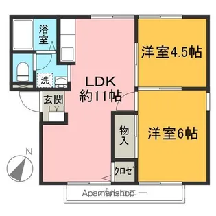 サカイハイツB【2階】の間取り