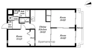 滋賀県草津市東矢倉2丁目【マンション】の間取り