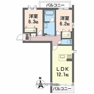 ブリリアントコート【2階】の間取り