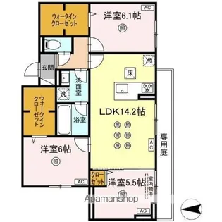 トリシア長丘【1階】の間取り