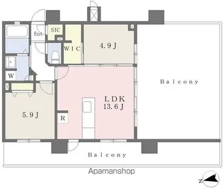 プラシオ箱崎駅前【1102号室】の間取り