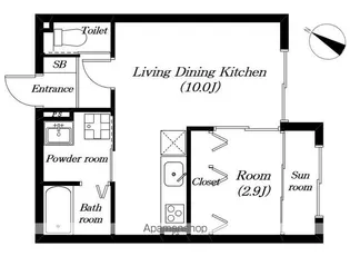 レオン【102号室】の間取り