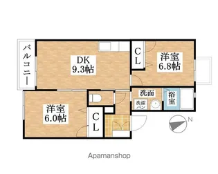 グランコート【102号室】の間取り