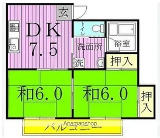 二十世紀ヶ丘第二ハイツ【201号室】の間取り