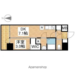 1DKの間取り画像