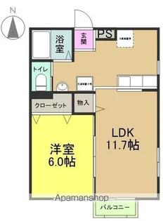 シガハイツⅩⅡ【203号室】の間取り