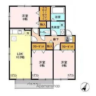 ファミーユつくば ABC【1階】の間取り