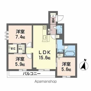 仮)シャーメゾン東大利1丁目【3階】の間取り