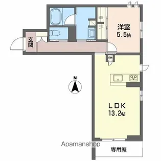 ロイヤルグランコート虎丸【1階】の間取り