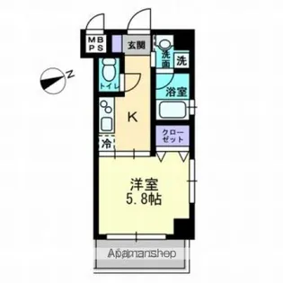 パレス西広島【5階】の間取り